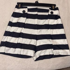 Mango Black and White Striped Women's Bermudas